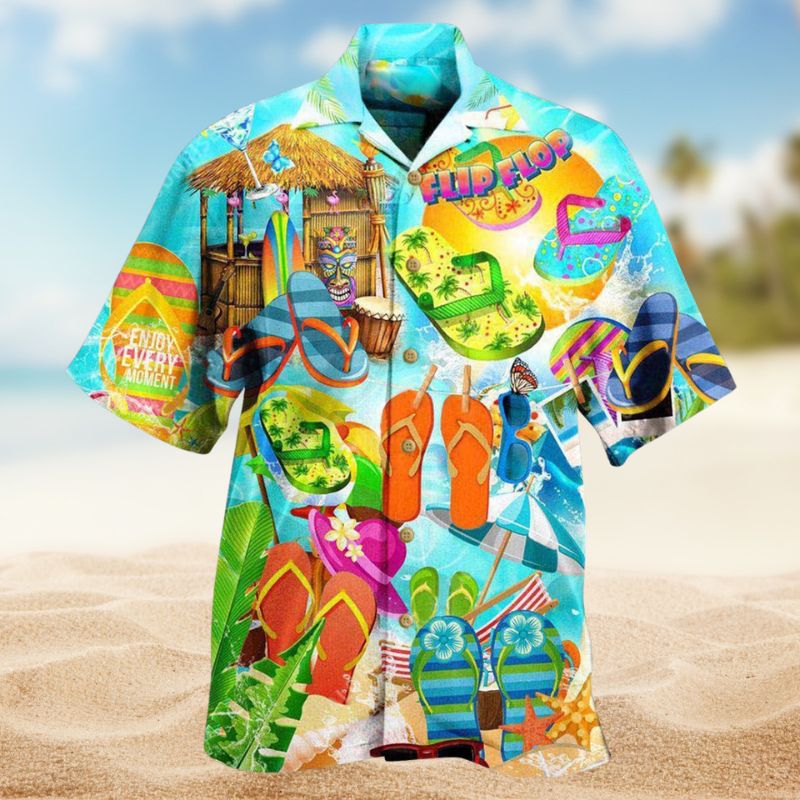 Flip Flops Favorite Summer Shoes Hawaiian Shirt For Summer Vacation Beach Travel And Relaxed Casual Wear