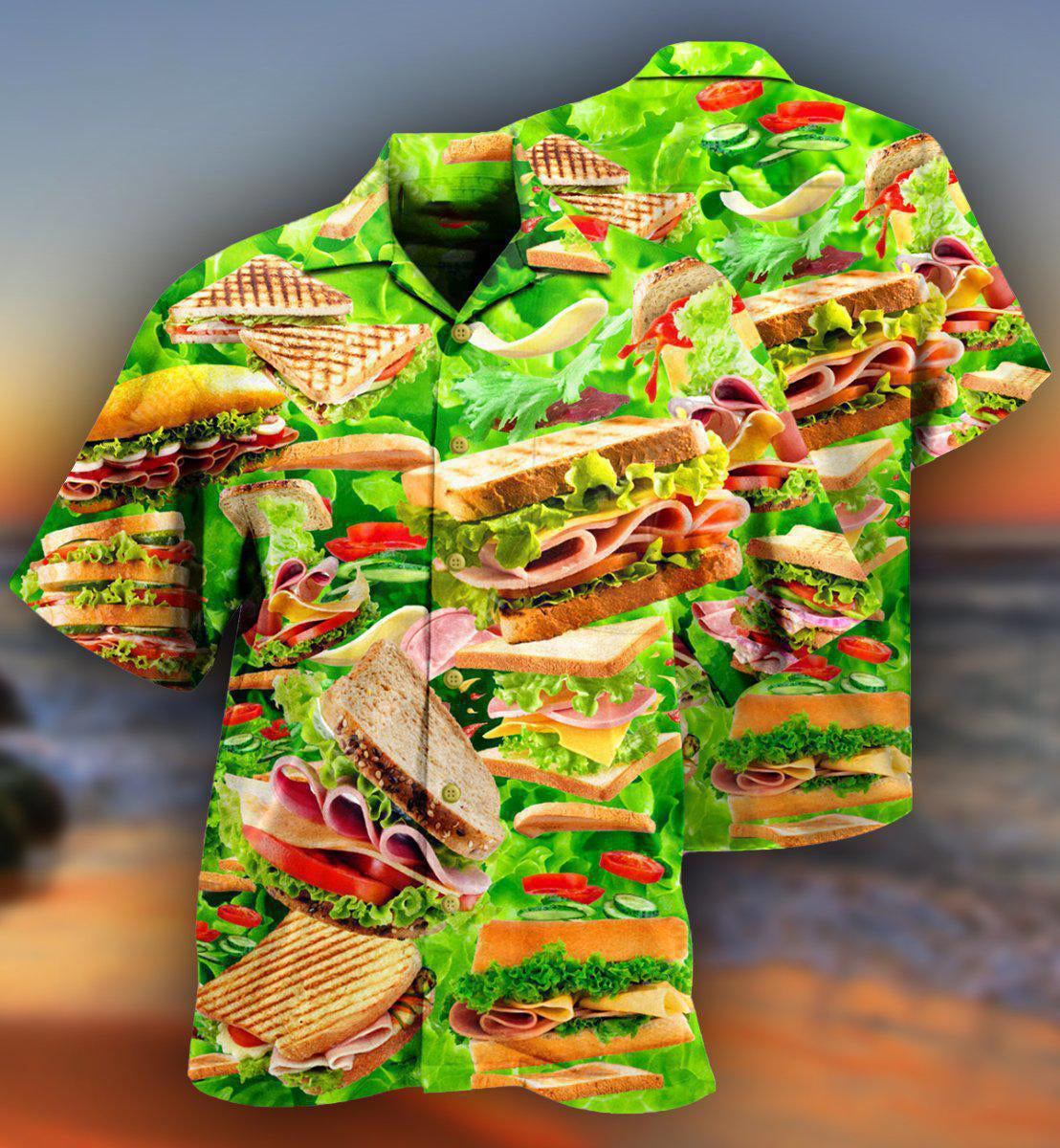 Food Delicious Tasty Sandwich Hawaiian Shirt For Resort Getaways And Comfortable Summer Activities