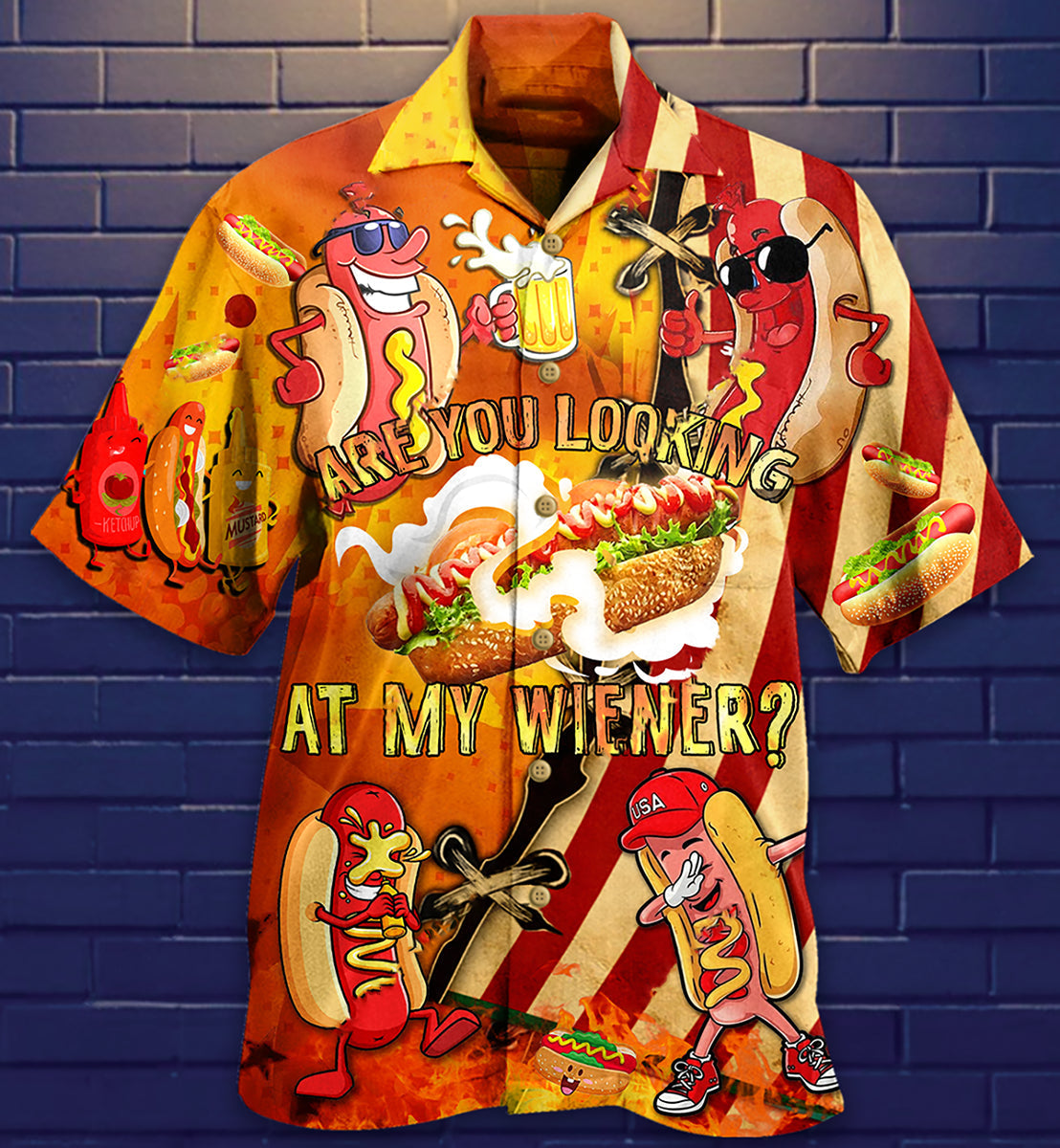 Funny Food Looking Hawaiian Shirt For Coastal Adventures And Warm Weather Wear