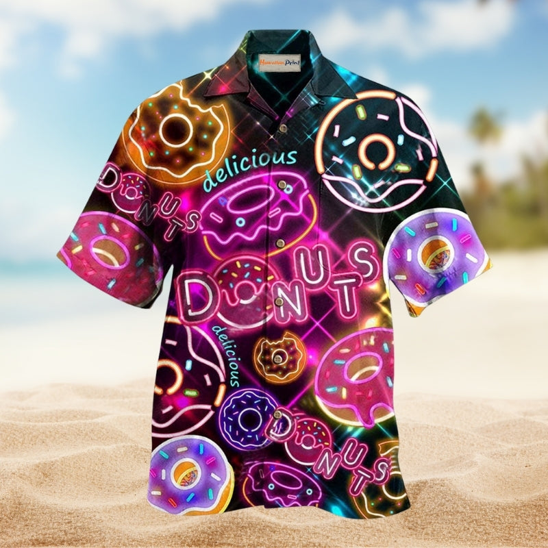 Donut Makes My Vibe Hawaiian Shirt For Island Getaways Beach Parties And Comfortable Vacation Style