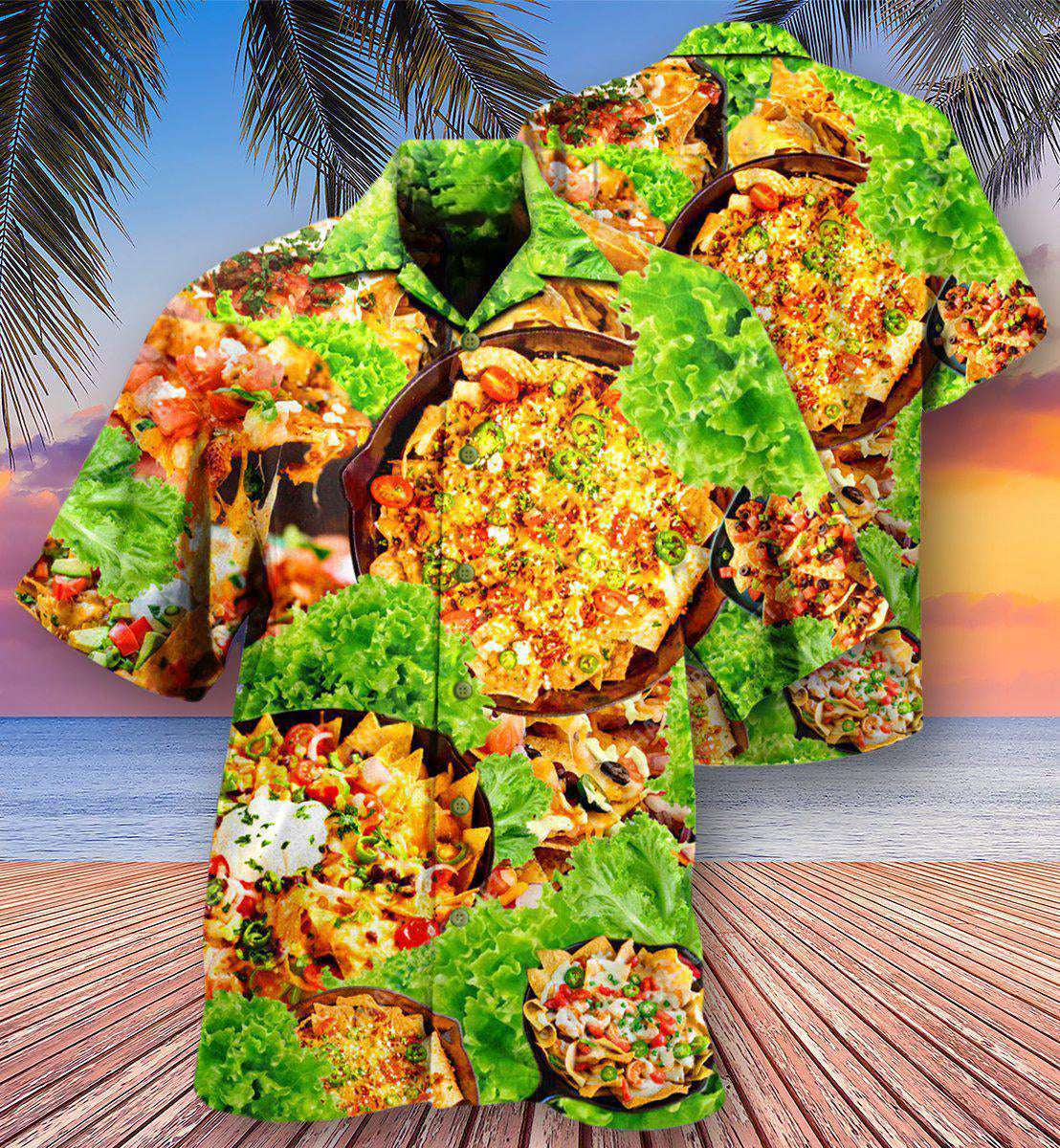 Food Nachos Por Favor Delicious Hawaiian Shirt Artwork View For Weekend Travel And Beach Style