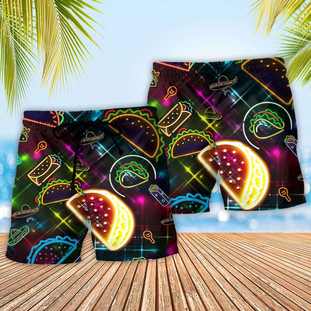 Taco Creation Beach Shorts Pattern Detail For Weekend Travel And Flexible Everyday Wear