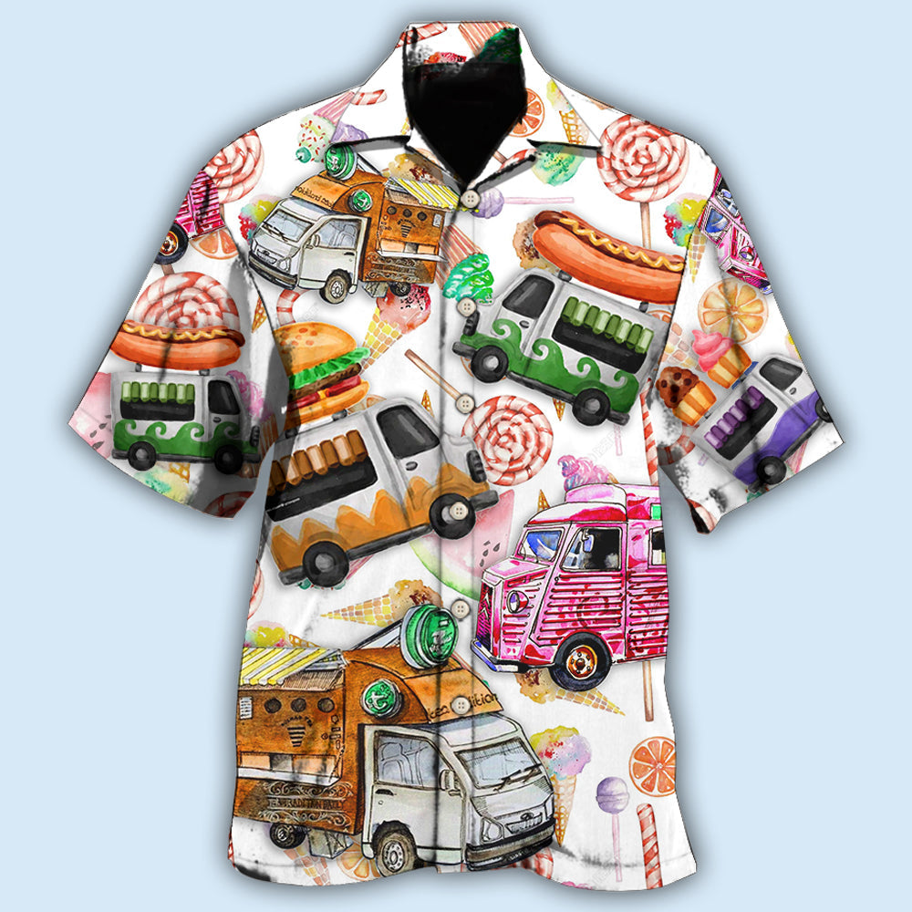 Food Truck Hawaiian Shirt For Coastal Travel, Casual Events, And Comfortable Summer Wear