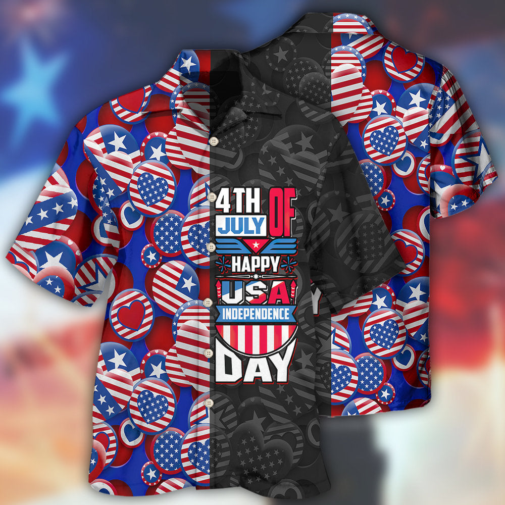Patriotic American Hawaiian Shirt With All Over Print For Island Holidays Summer Parties And Casual Outdoor Wear