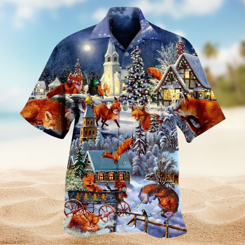 Fox Jumping To The Roof Hawaiian Shirt For Resort Travel Summer Events And Thoughtful Casual Gifting