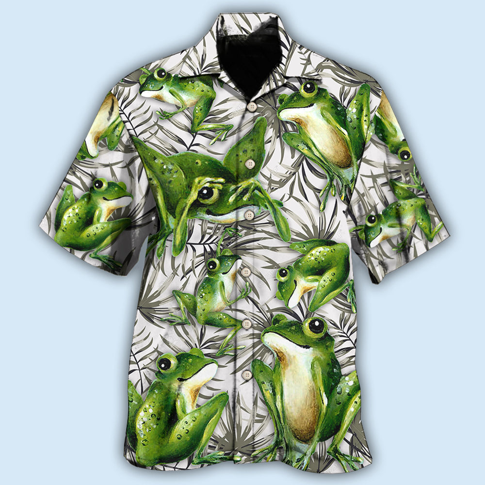 Frog Creative Pattern Hawaiian Shirt For Nature Fans, Resort Trips, And Comfortable Warm Weather Wear