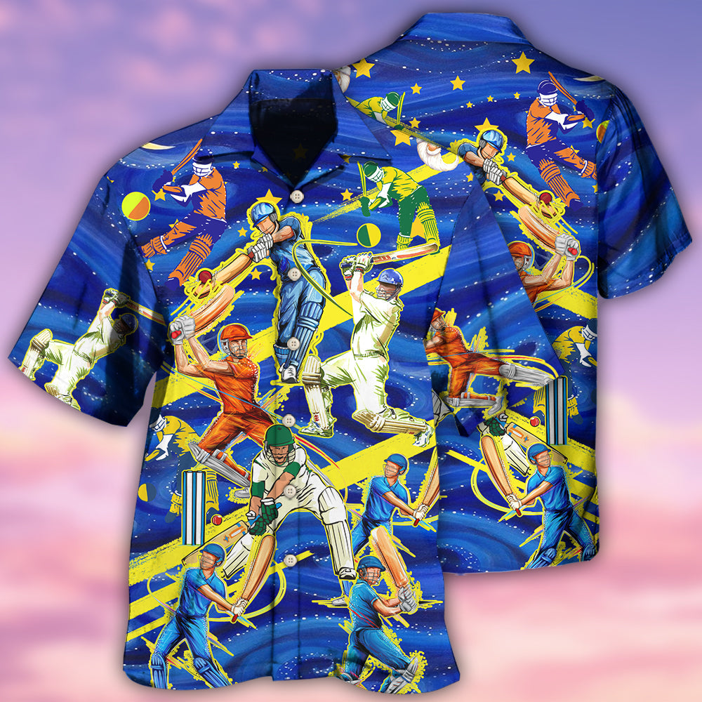 Cricket Play Hawaiian Shirt Design View For Casual Summer Styling