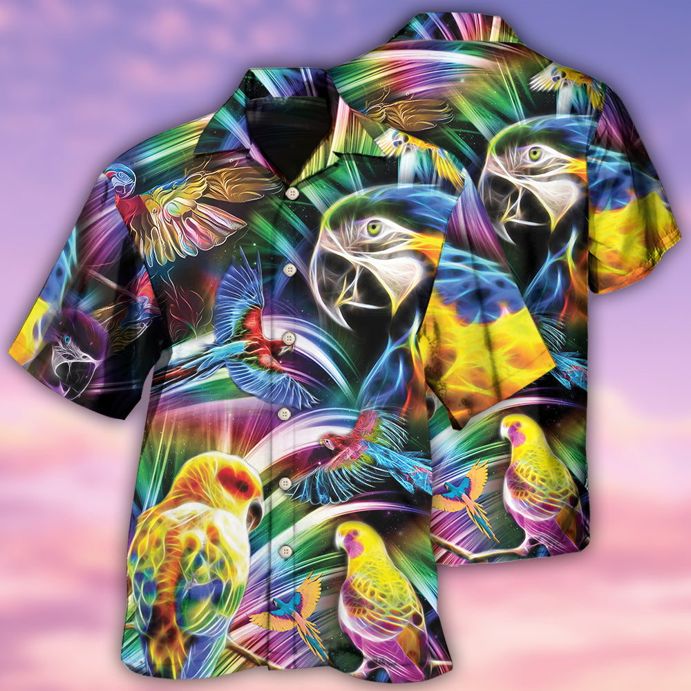 Parrot Nice Hawaiian Shirt Artwork Detail For Resort Trips And Outdoor Activities