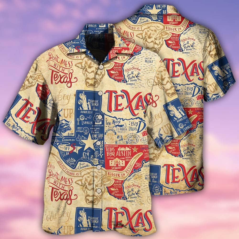 Peace Texas Heritage Hawaiian Shirt With All Over Print For Beach Vacations Casual Parties And Warm Weather Style