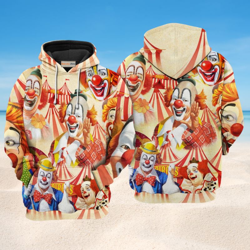 Funny Happy Clown Hoodie For Weekend Trips Relaxed Outfits And Thoughtful Gifting