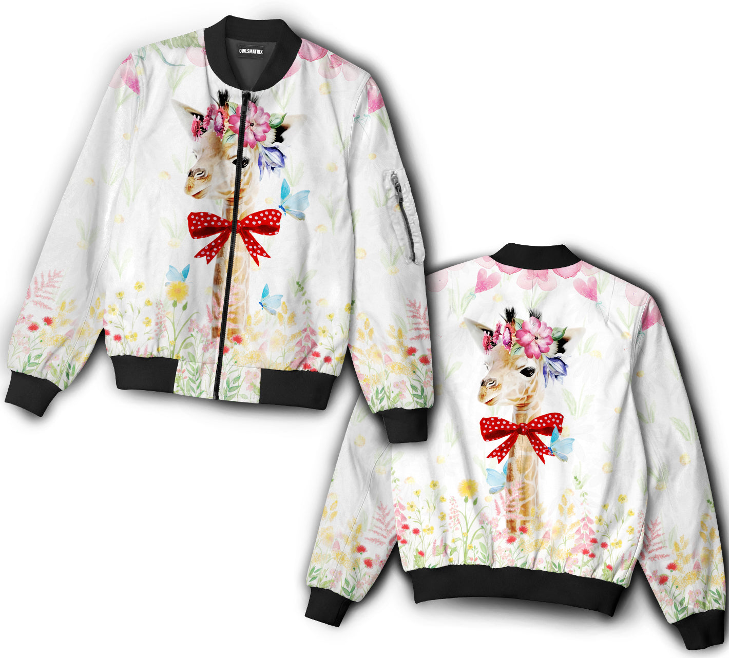 Giraffe is a gift beautiful - Bomber jacket - BOMJ02NVC030921-Owls Matrix