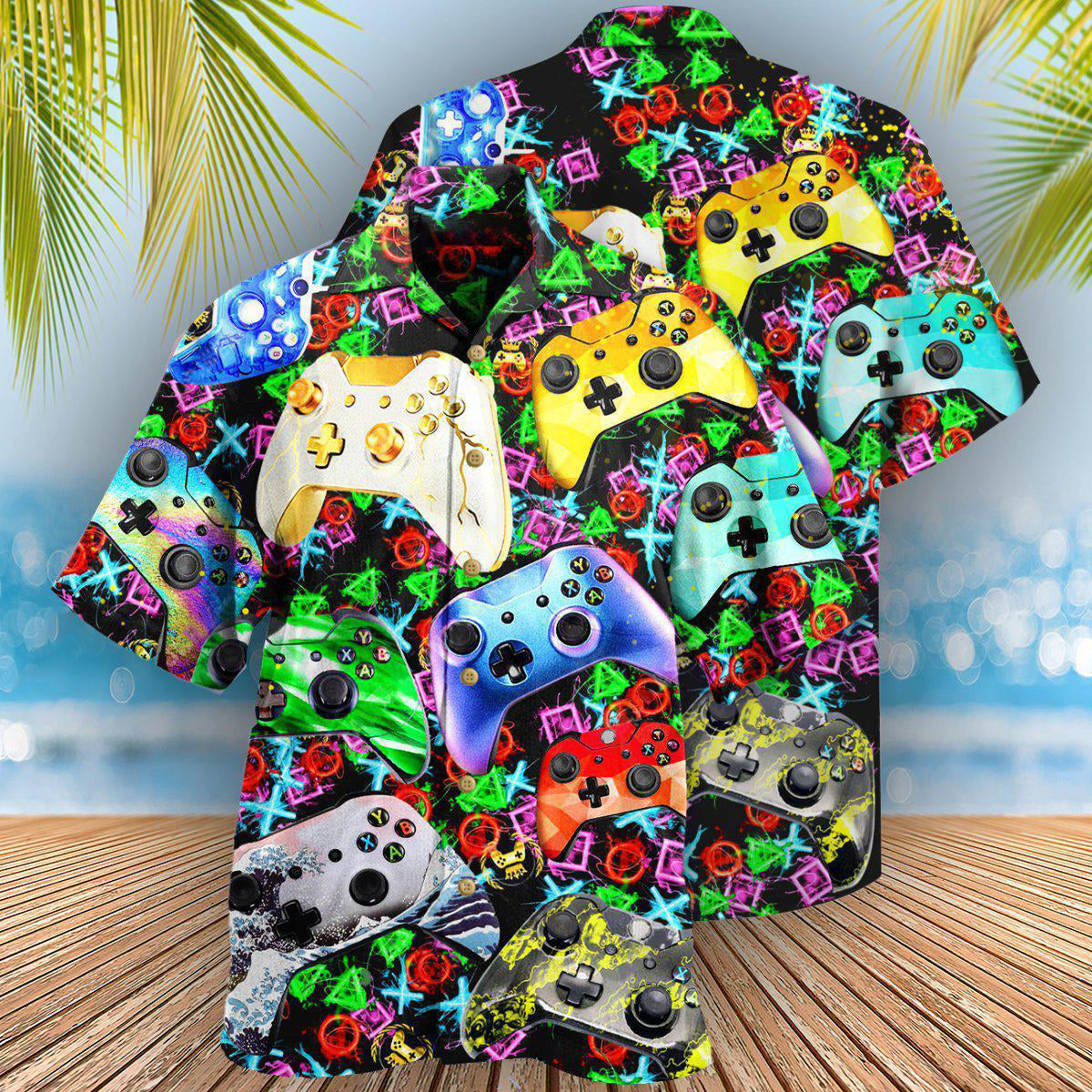 Retro Gaming Hawaiian Shirt With All Over Print For Resort Holidays Beach Travel And Relaxed Casual Fashion