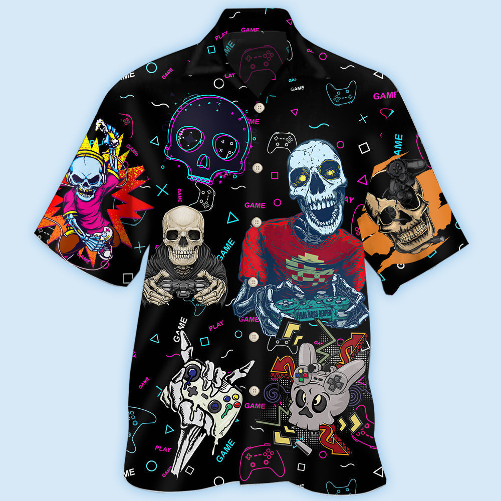 Game Skull Hawaiian Shirt For Island Vacations, Casual Events, And Distinctive Seasonal Style