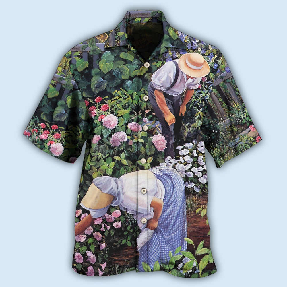 Elegant Gardening Nature Hawaiian Shirt For Tropical Holidays, Outdoor Gatherings, And Everyday Comfort