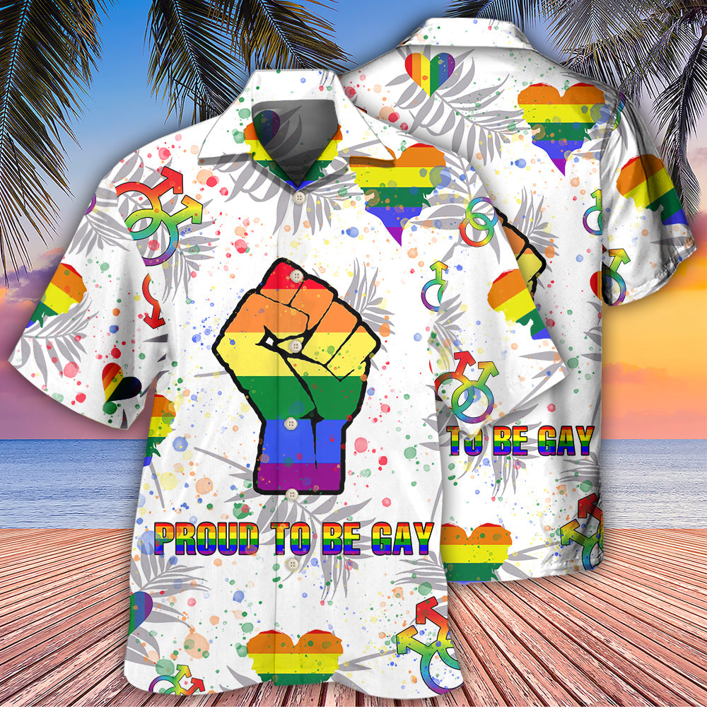 Rainbow Pride Proud Gay Hawaiian Shirt For Beach Days, Summer Outings, And Thoughtful Gift Giving