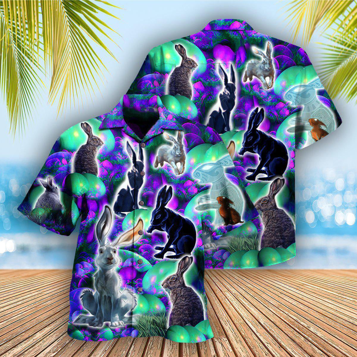 Rabbit And Easter Hawaiian Shirt With All Over Print For Resort Holidays Beach Travel And Relaxed Casual Fashion