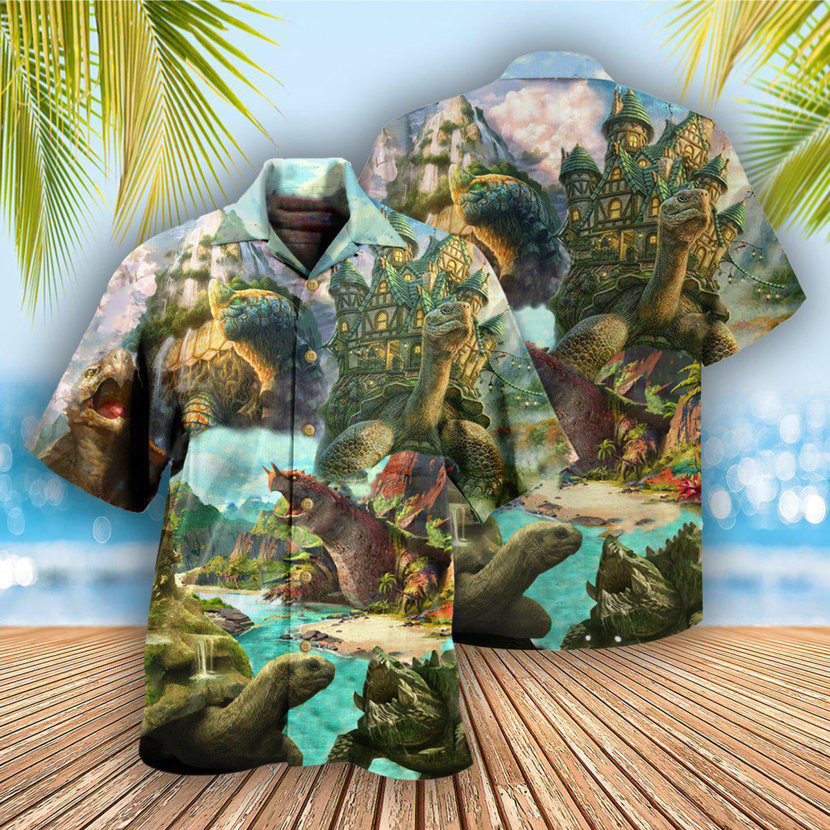 Dreamy Turtle Giant Hawaiian Shirt Artwork View For Weekend Travel And Beach Style