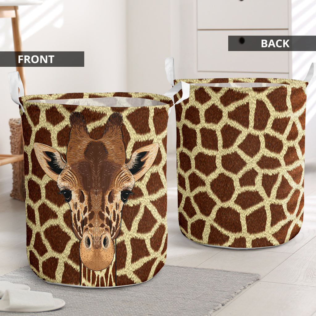 Giraffe Wicker Laundry Basket For Room Home Organizer