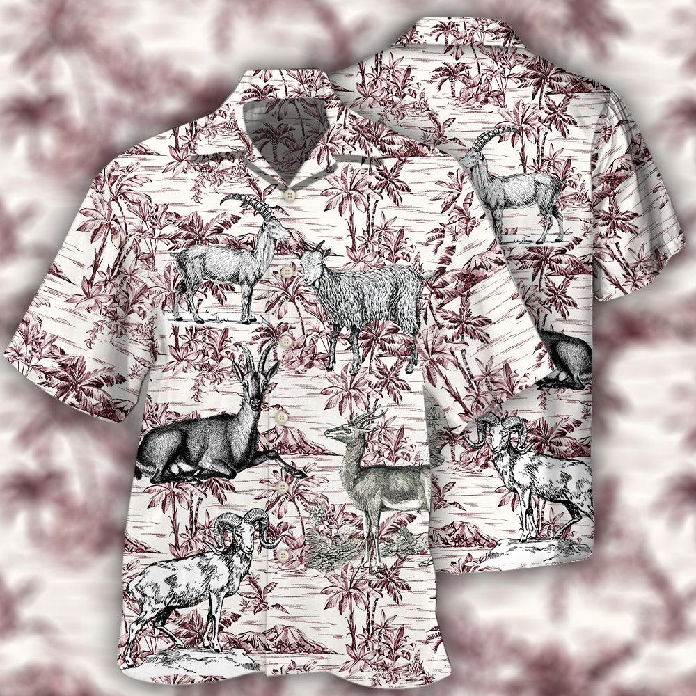 Tropical Goat Hawaiian Shirt For Resort Getaways And Comfortable Summer Activities