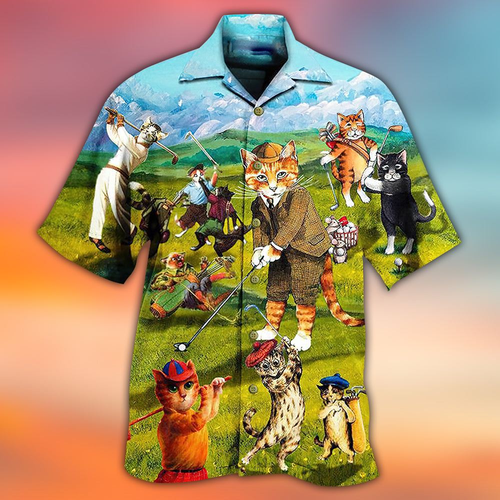 Golf Cats Play Hawaiian Shirt For Poolside Relaxation And Sunny Getaways