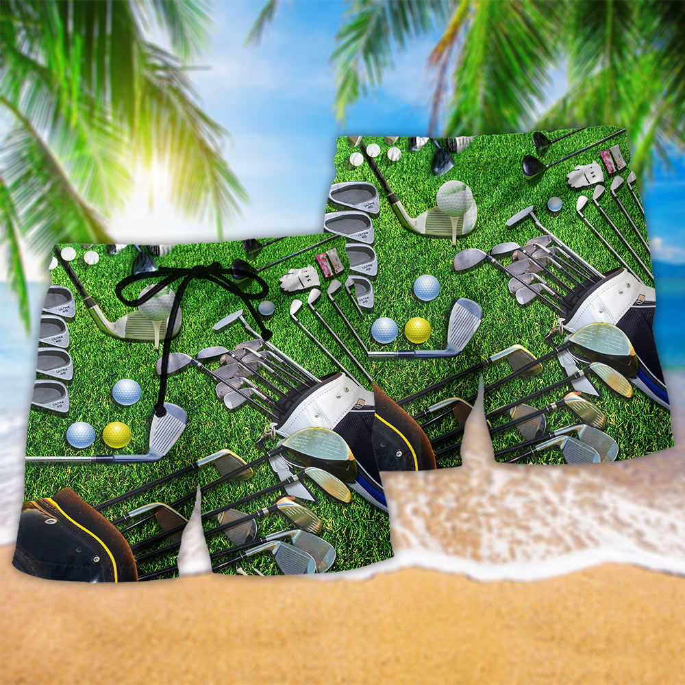 Golf Is Always A Good Idea Green Hawaiian Print Beach Shorts For Weekend Recreation And Style