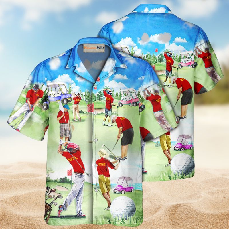 Classic Golf Hawaiian Shirt For Coastal Travel, Casual Events, And Comfortable Summer Wear