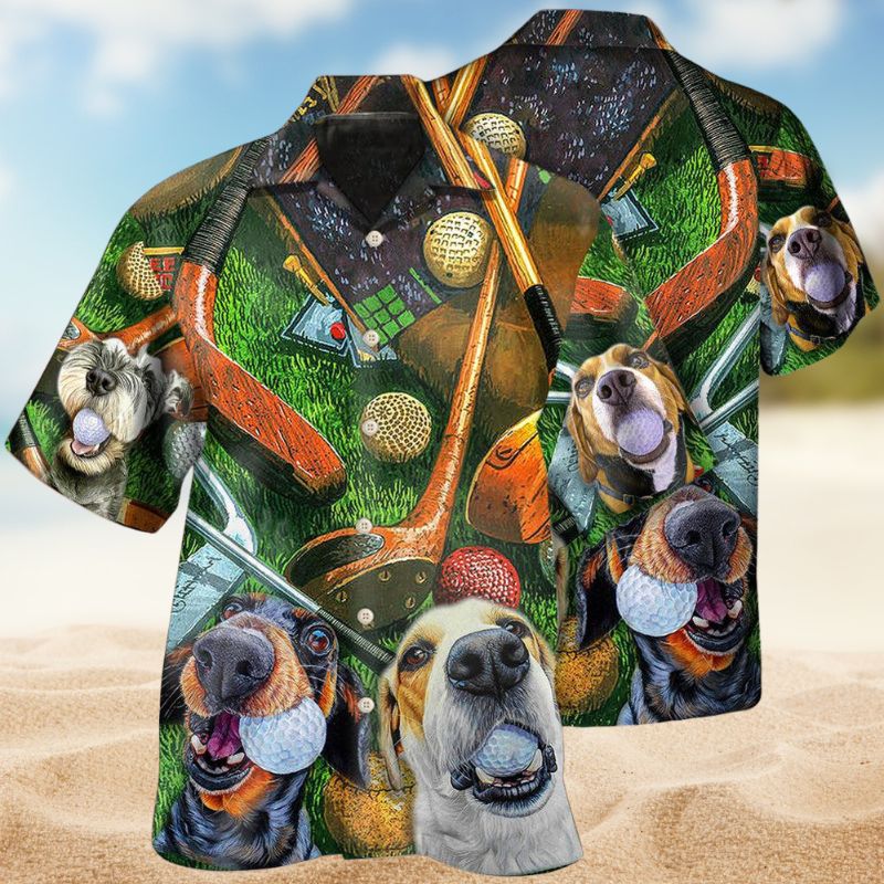 Funny Golf Dog Hawaiian Shirt For Beach Days, Weekend Events, And Thoughtful Gift Giving