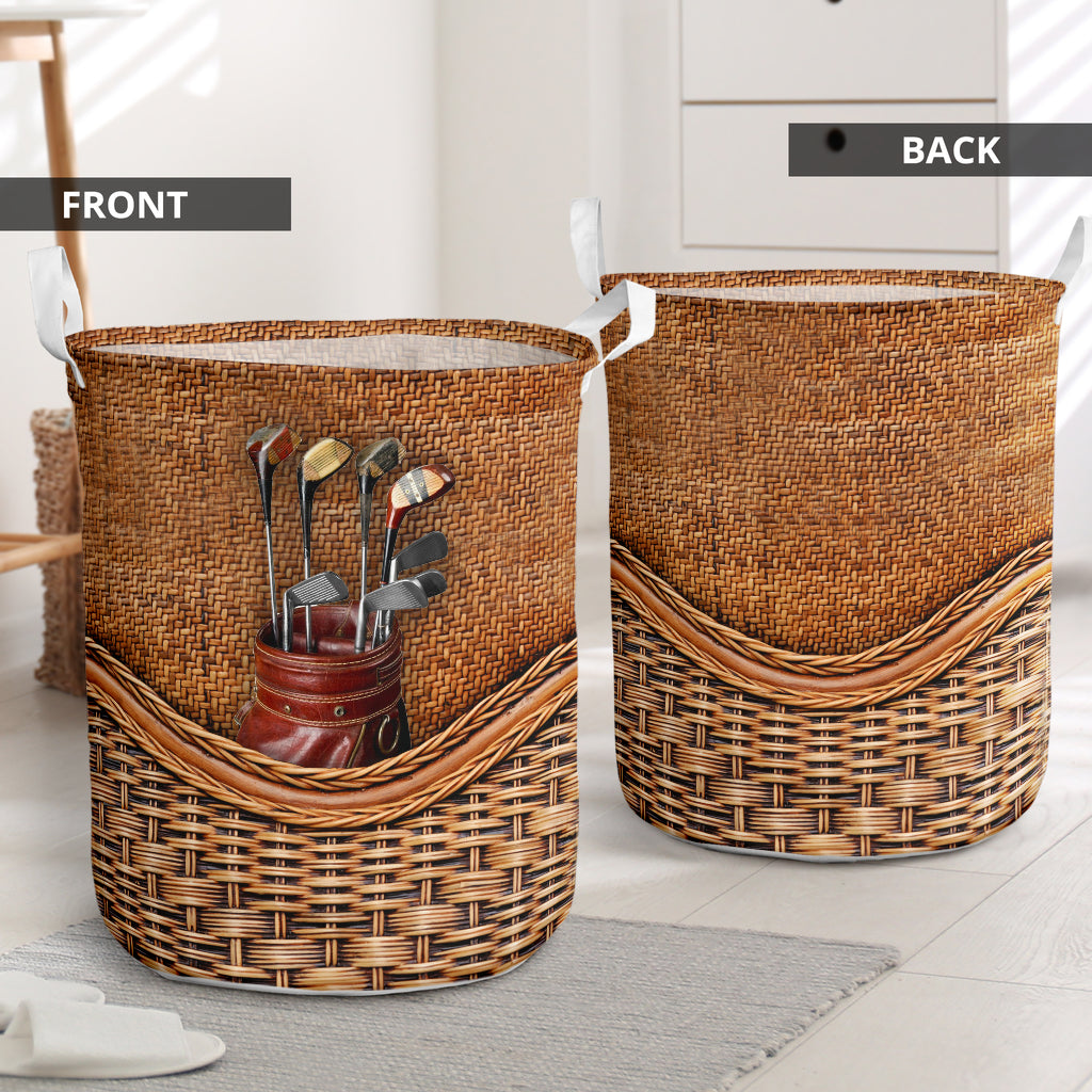 Golf Bag Rattan Texture Laundry Basket For Room Home Organizer
