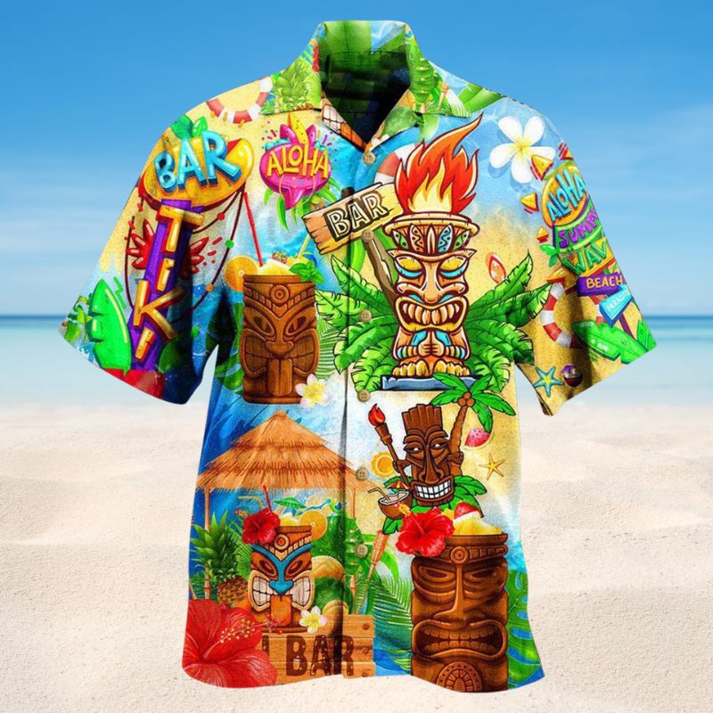 Good Times Great Friends At Tiki Bar Hawaiian Shirt For Summer Vacation Beach Travel And Relaxed Casual Wear
