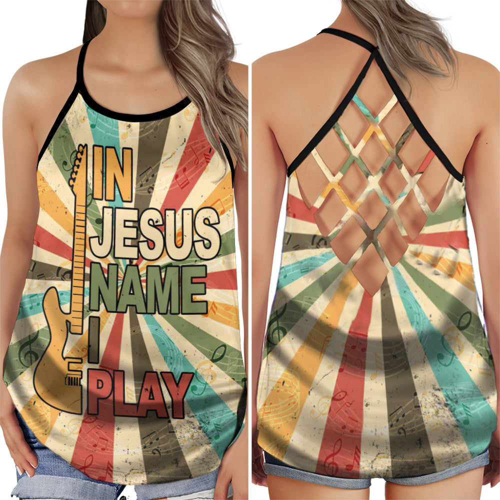 Guitar Faith Music Hollow Tank Top For Studio Practice And Festival Wear