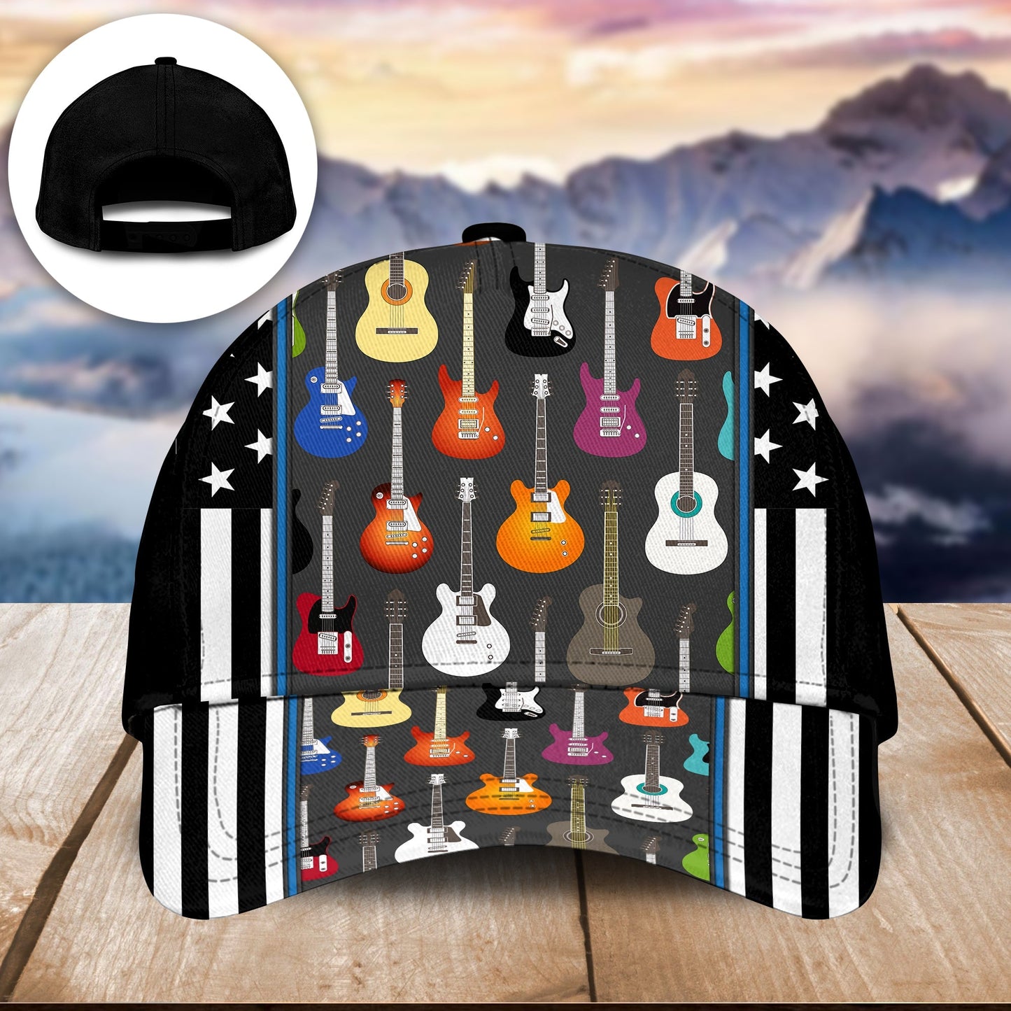 Guitar Lover Art Classic Cap For Beach Outings Holidays And Thoughtful Everyday Style