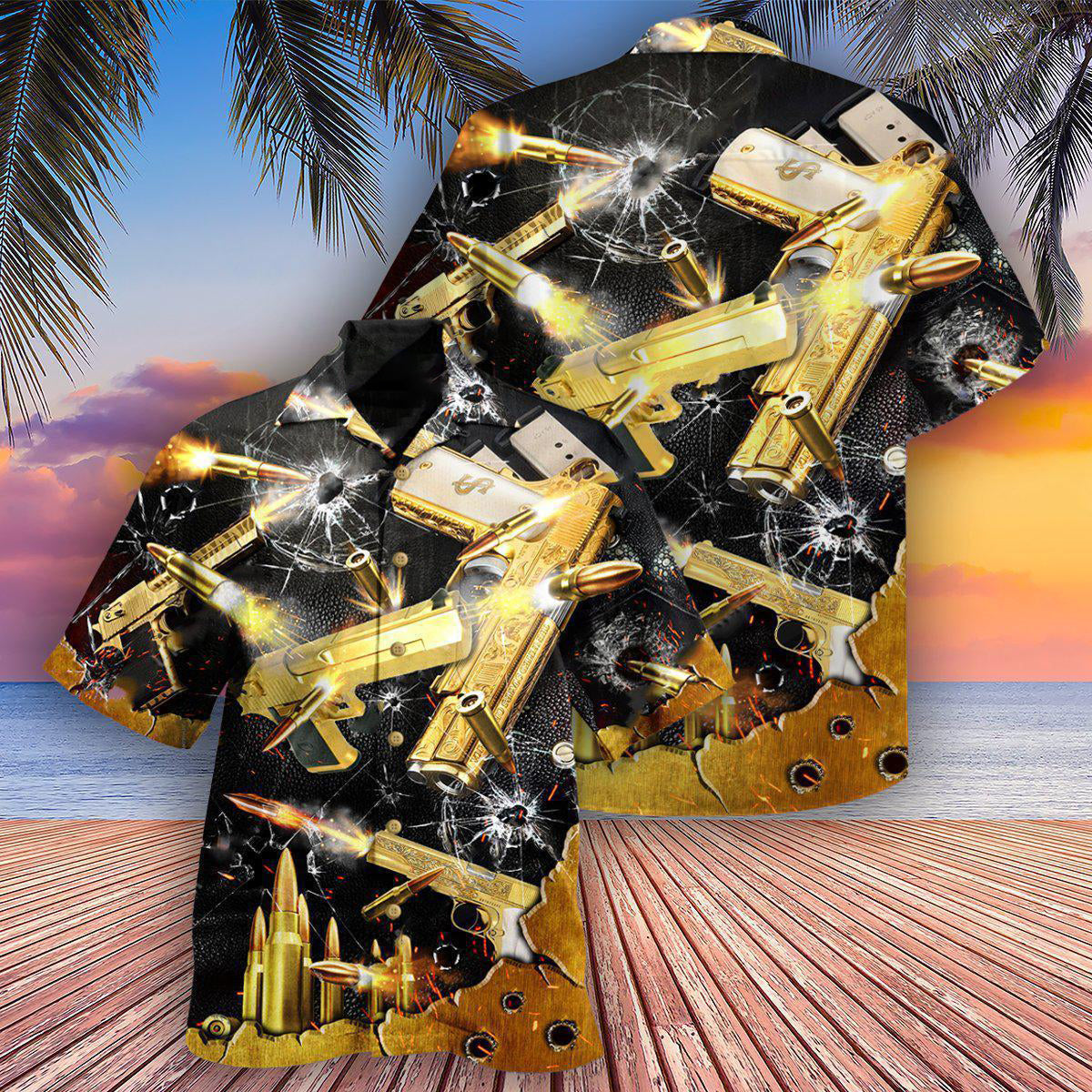 Western Grunt Hawaiian Shirt Design View For Casual Summer Styling