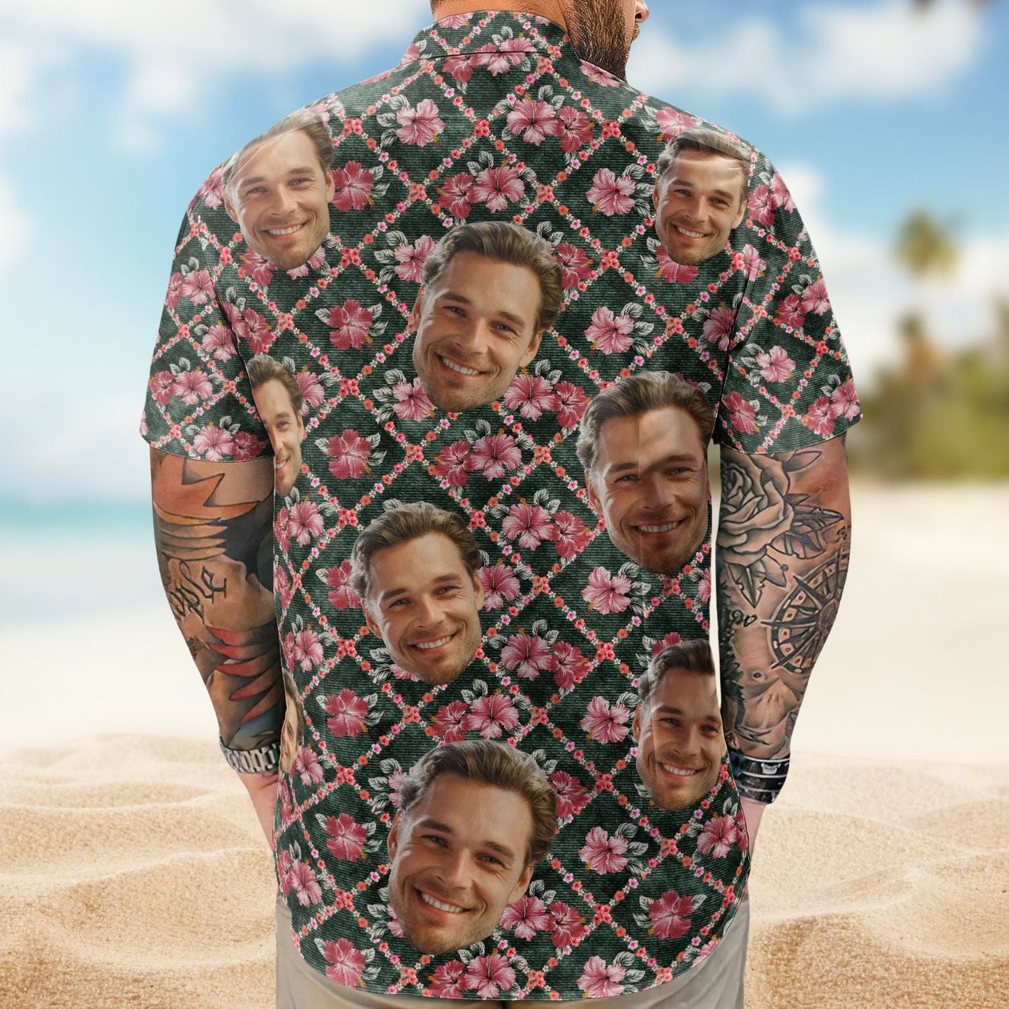 Funny Custom Face Photo Family Friends Pet Hawaiian Shirt For Summer Vacation And Beach Travel