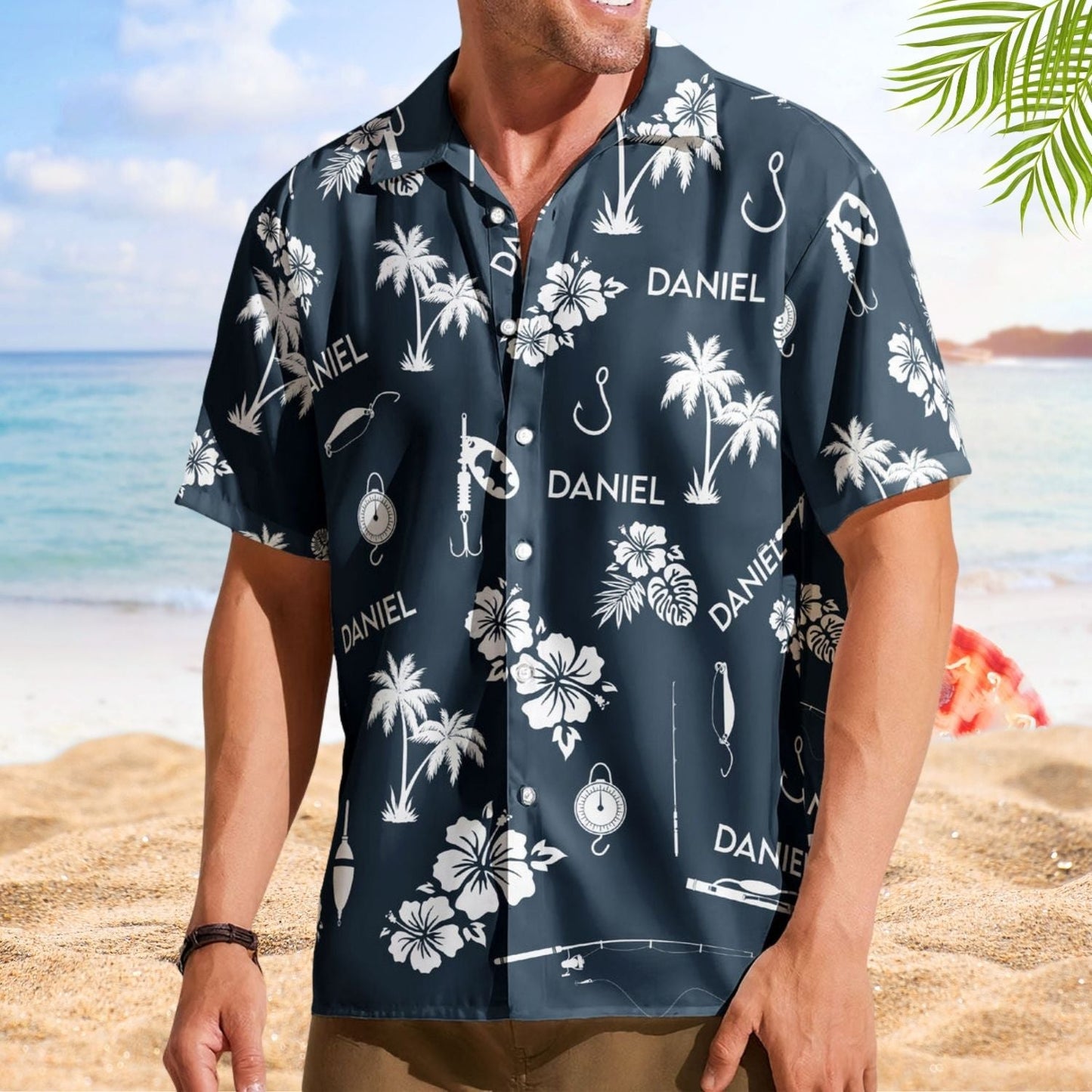Fishing Tools Gears Custom Name Aloha Men Hawaiian Shirt For Summer Vacation And Beach Travel