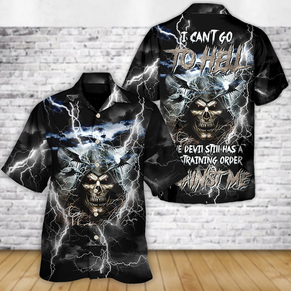 Gothic Dark Skull Hawaiian Shirt Graphic Artwork Detail For Casual Outings