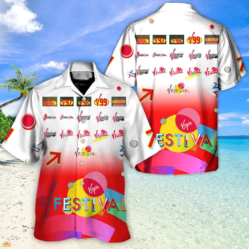 Music Festival Pop Rock Hawaiian Shirt Front Pattern View For Resort Wear