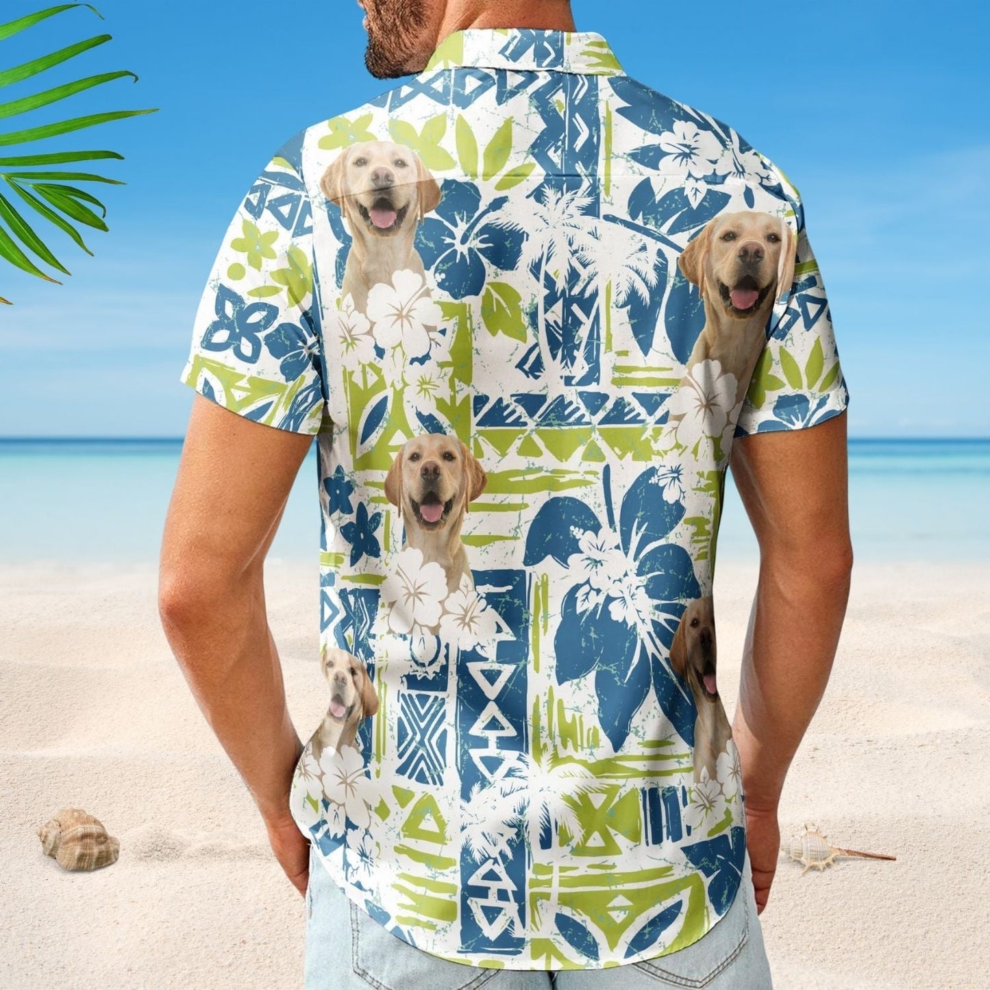 Tropical Funny Aloha Custom Photo Pet Family Hawaiian Shirt For Coastal Travel And Summer Outings