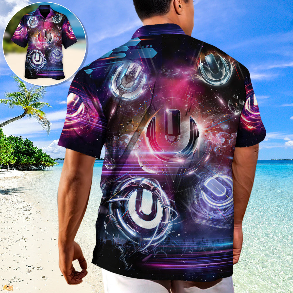 Neon Music Electronic Event Hawaiian Shirt Pattern View For Relaxed Warm Weather Outfits
