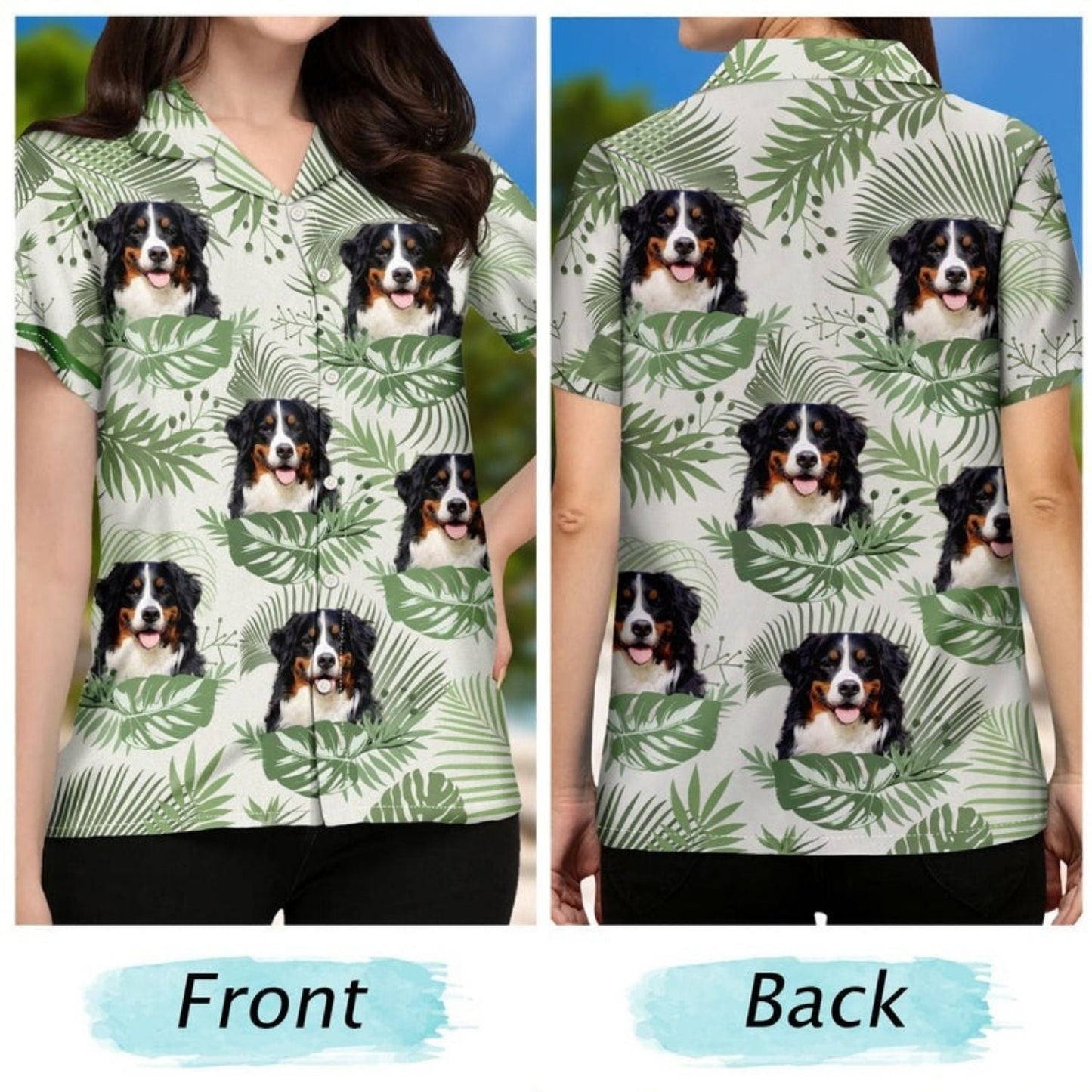 Tropical Funny Dog Beach Vacation Custom Photo Hawaiian Shirt For Resort Days And Thoughtful Gifting