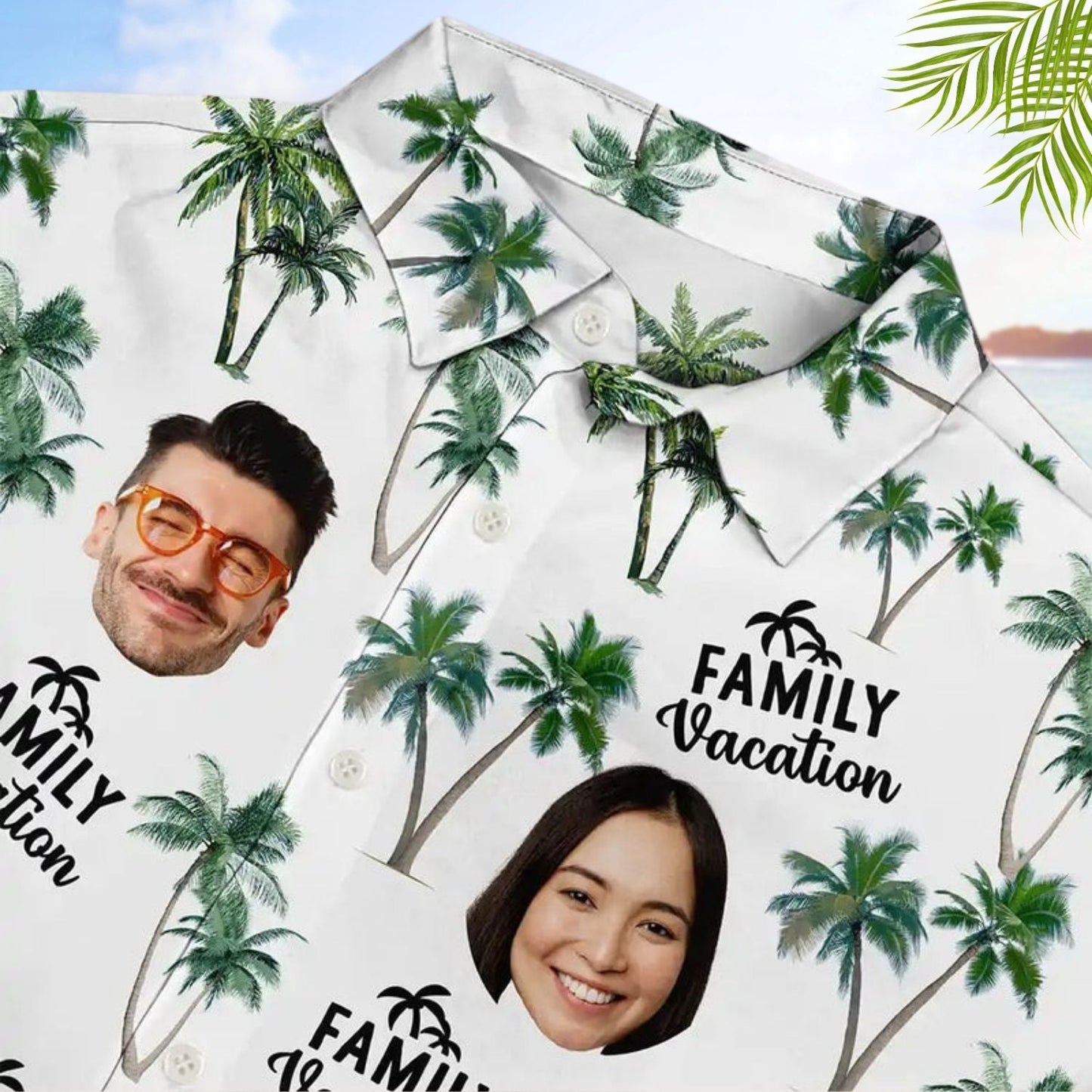Tropical Beach Outfit Custom Photo Family Vacation Hawaiian Shirt For Personalized Vacation Style And Beach Travel