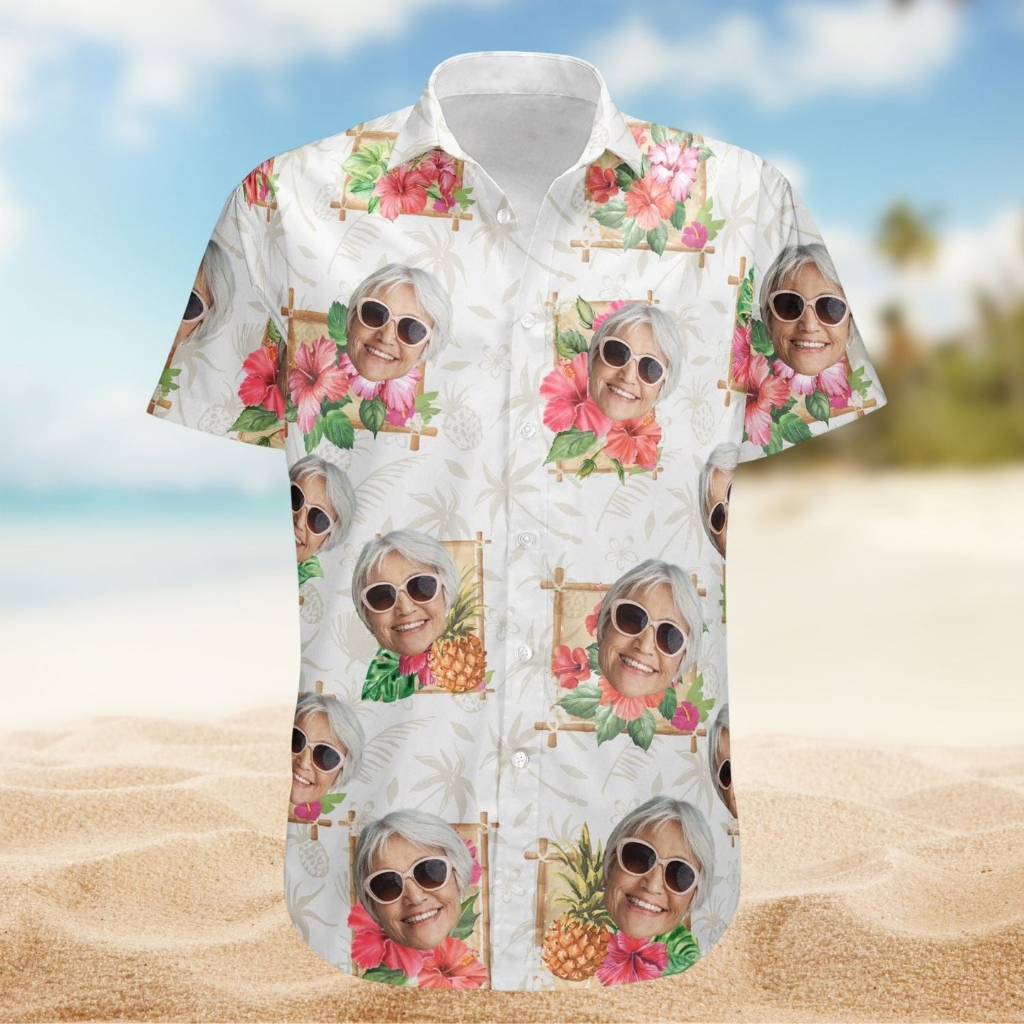 Tropical Grandma Personalized Hawaiian Shirt For Tropical Holidays And Casual Wear