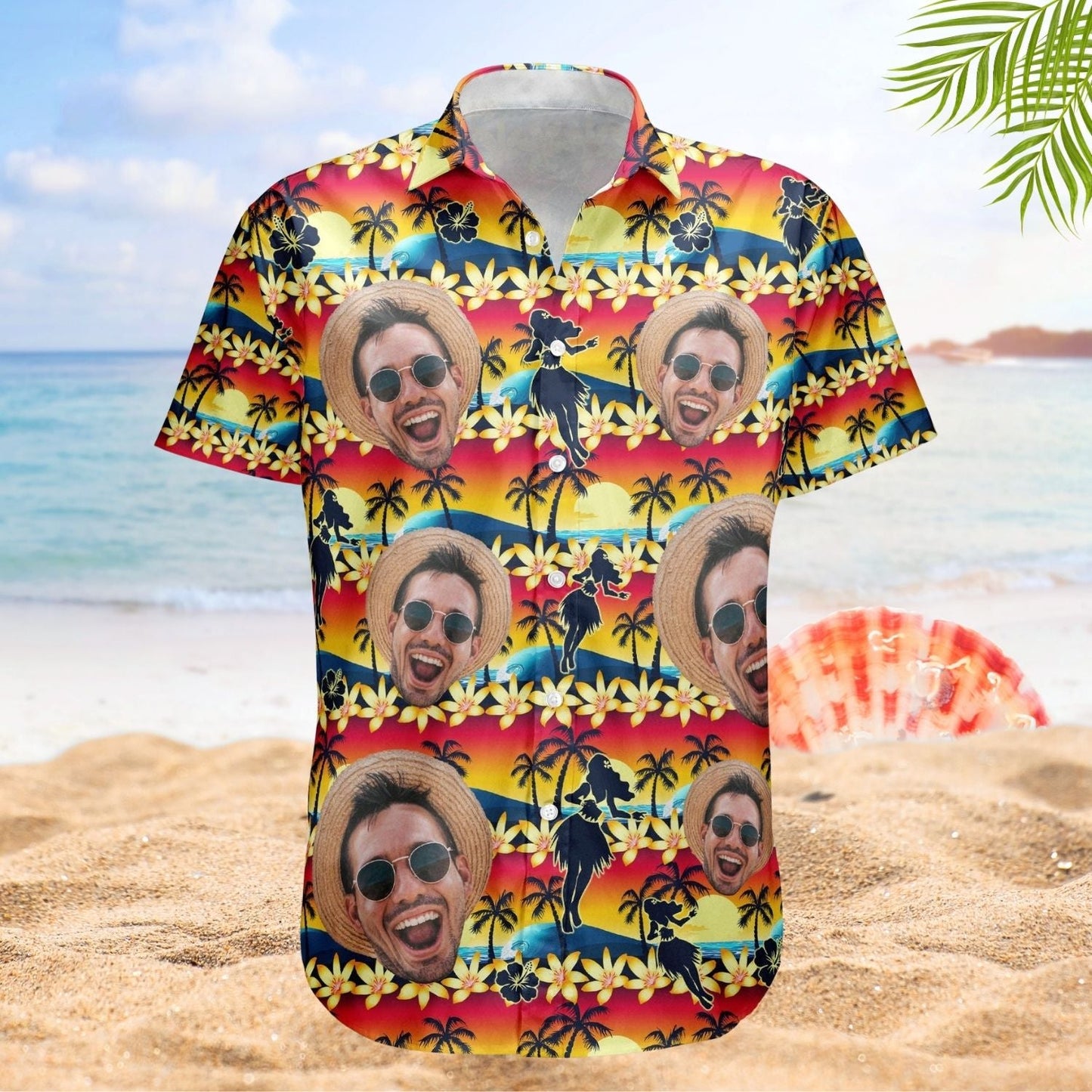 Tropical Sunset Hula Dance Aloha Beach Scene Hawaiian Shirt For Nature Lovers And Coastal Travel
