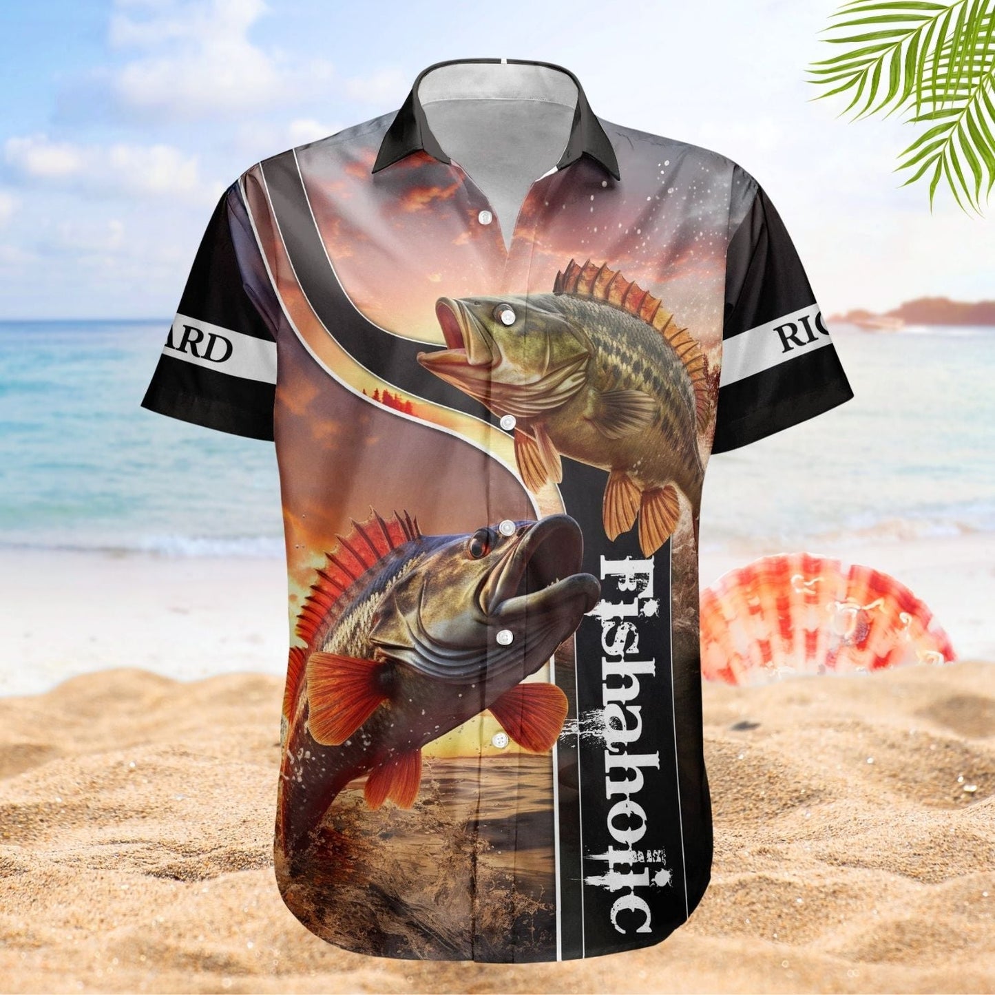 Fish Personalized Fishing Aloha Custom Name Bass Hawaiian Shirt For Personalized Vacation Style And Beach Travel
