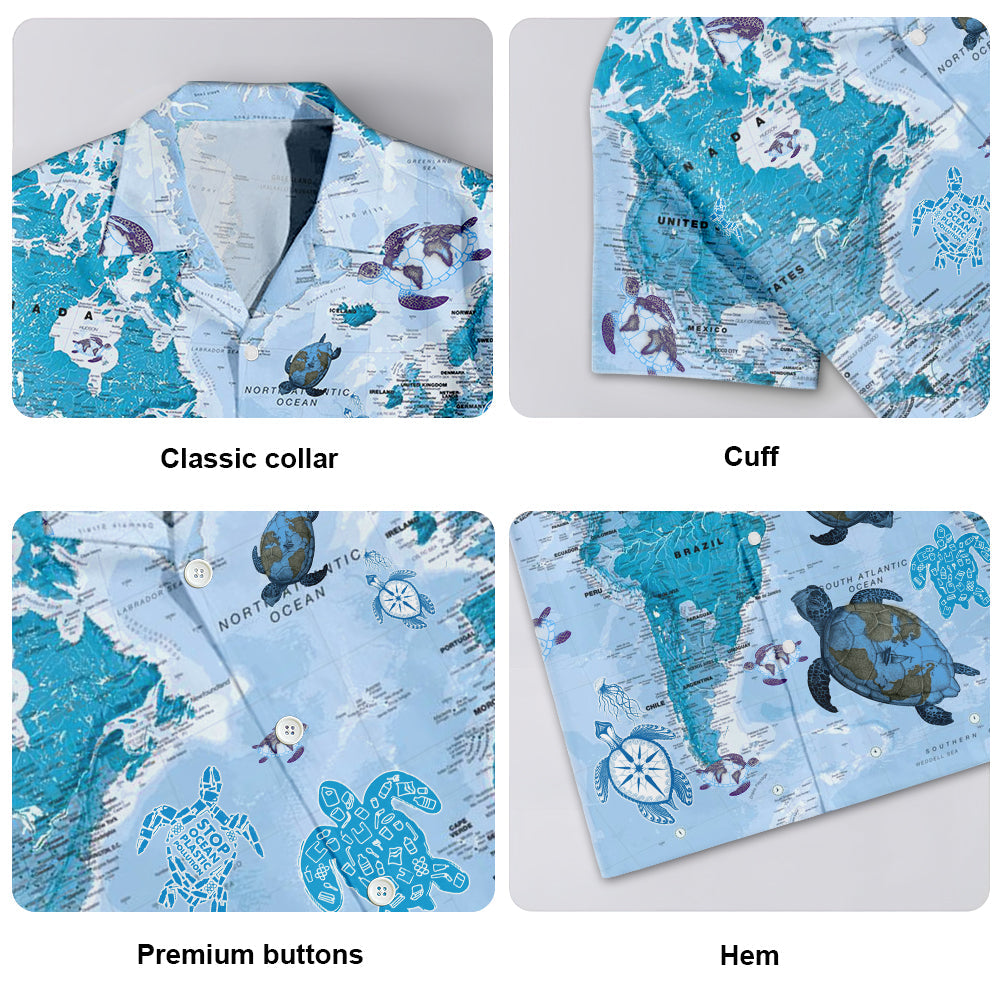 Turtle Awesome Map Hawaiian Shirt For Seaside Adventures And Resort Trips