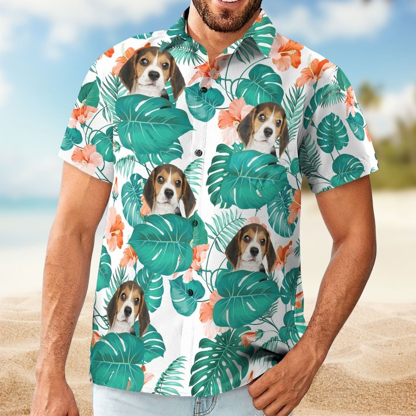 Funny Custom Photo Aloha Family Pet Face Hawaiian Shirt For Sunny Getaways, Weekend Travel, And Relaxed Everyday Styling