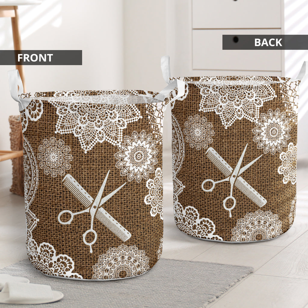 Hairstylist Lace Handmade Laundry Basket For Room Home Organizer