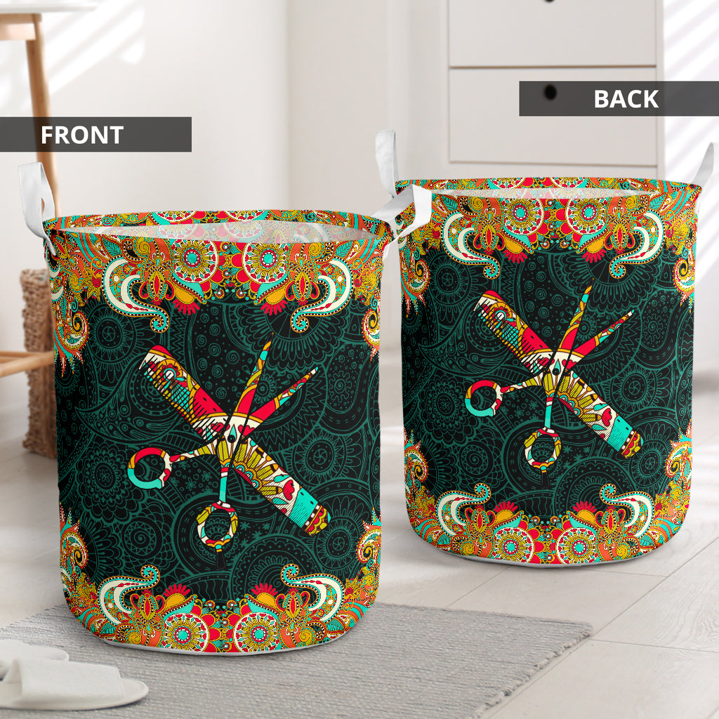 Hairstylist Mandala Colorful Laundry Basket For Room Home Organizer