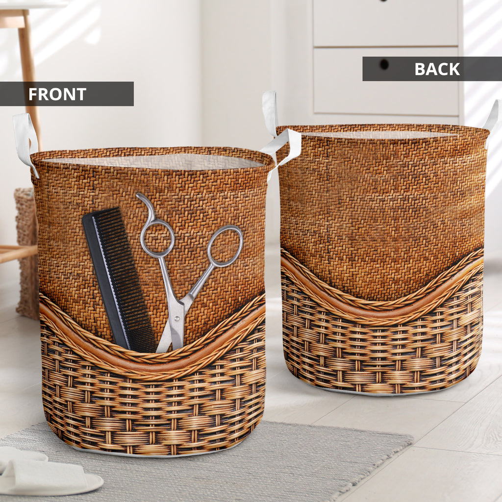 Hairstylist Rattan Texture Laundry Basket For Room Home Organizer