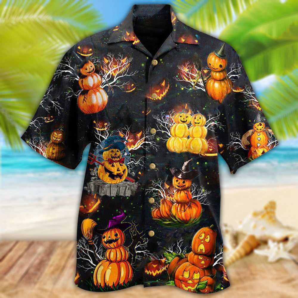 Halloween Lit Hawaiian Shirt For Coastal Adventures And Warm Weather Wear