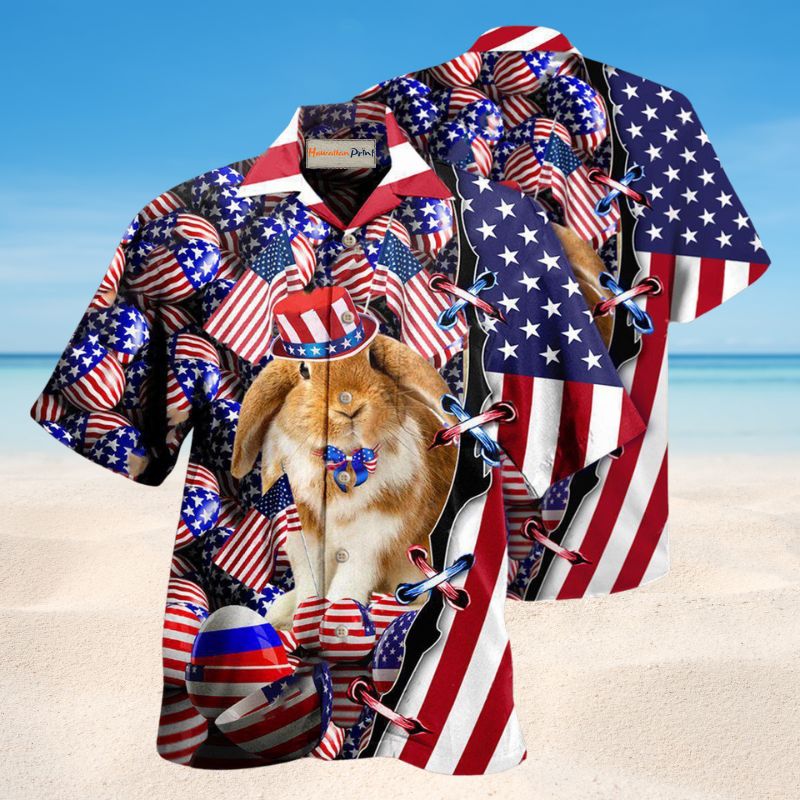 Happy Easter Day America Hawaiian Shirt For Tropical Holidays Resort Trips And Everyday Summer Style